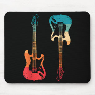 Retro Guitar Guitarist Electric Bass Guitar Rock M Mouse Pad