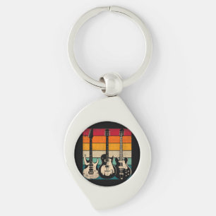 Retro Guitar  Keychain