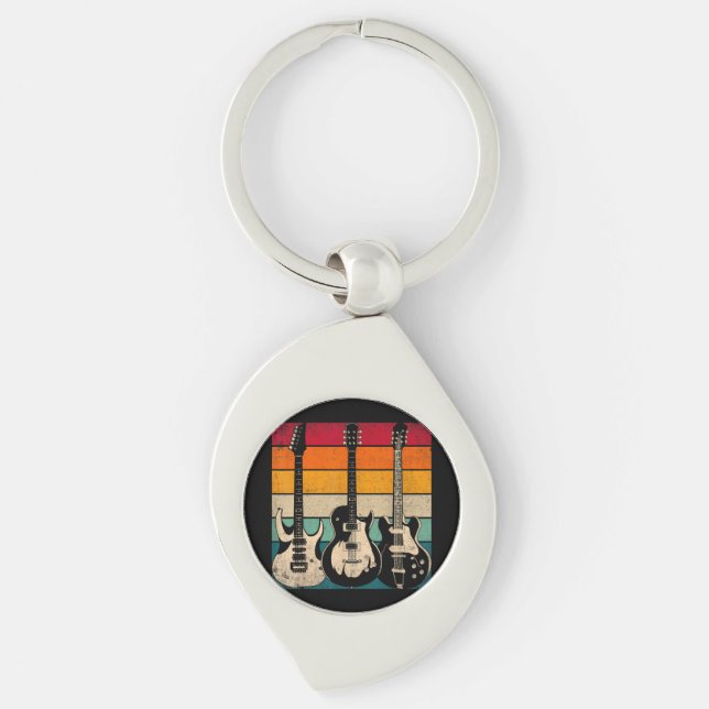 Retro Guitar  Keychain (Front)
