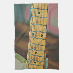 retro guitar lover gift kitchen towel