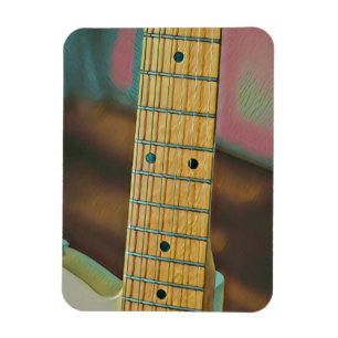 retro guitar lover gift magnet