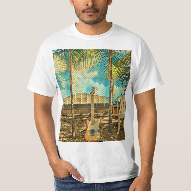 retro guitar lover gift T-Shirt (Front)