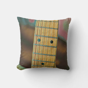 retro guitar lover gift throw pillow
