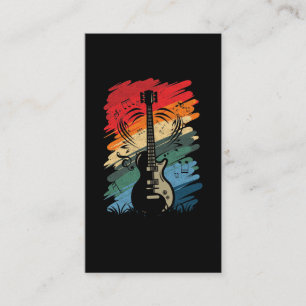 Retro Guitar Musical Notes Musician Guitarist Business Card