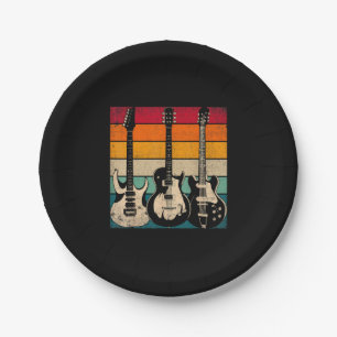 Retro Guitar  Paper Plate