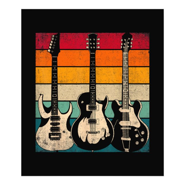Retro Guitar  Photo Print (Front)