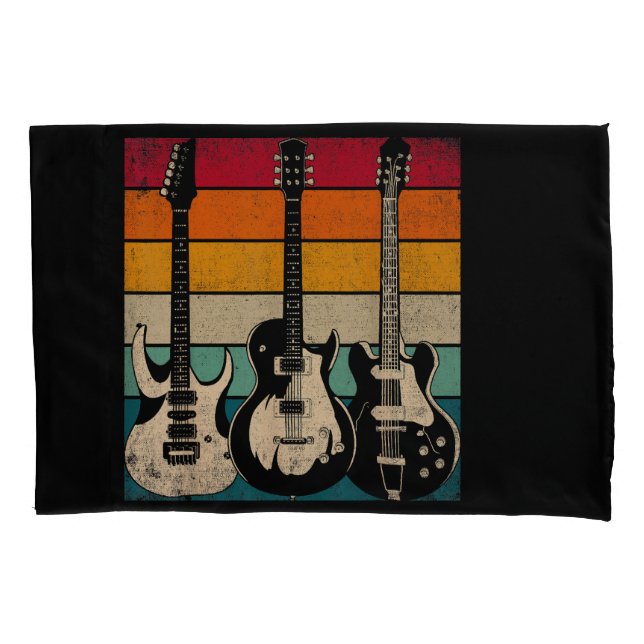 Retro Guitar  Pillowcase (Front)