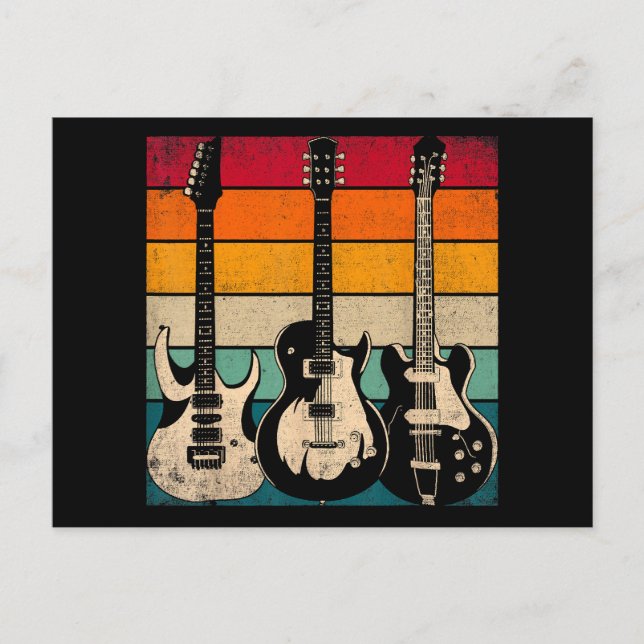 Retro Guitar  Postcard (Front)