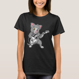 Retro Guitar Rock Music of Cute Cat 2 T-Shirt