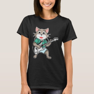 Retro Guitar Rock Music of Cute Cat 3 T-Shirt