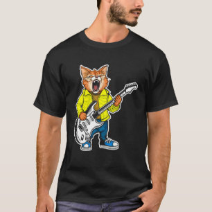 Retro Guitar Rock Music of Cute Cat T-Shirt