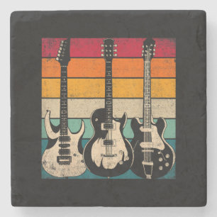 Retro Guitar  Stone Coaster