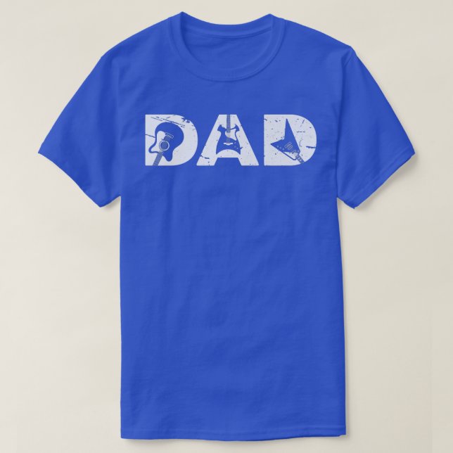 Retro Guitarist Father Dad Guitar Fathers Day Musi T-Shirt (Design Front)