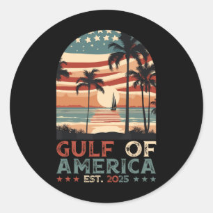Retro Gulf Mexico Gulf Of Usa America Est 2025 Ame Classic Round Sticker