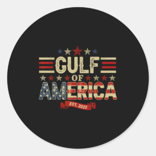 Retro Gulf Of America Est 2025 Vintage Usa Tee Classic Round Sticker