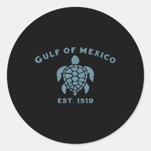 Retro Gulf Of Mexico Est 1519 Turtle Beach Gulf Of Classic Round Sticker