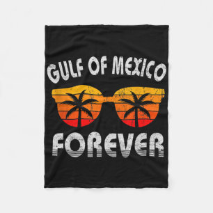 Retro Gulf Of Mexico Forever Vintage Beach Gulf Me Fleece Blanket
