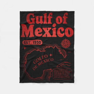 Retro Gulf Of Mexico Since 1550 Historic Gulf Of M Fleece Blanket