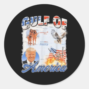 Retro Gulf Of Us America 2025 American Flag Eagle Classic Round Sticker
