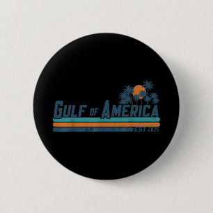 Retro Gulf Of Us America 2025 American Flag Gulf M 2 Inch Round Button