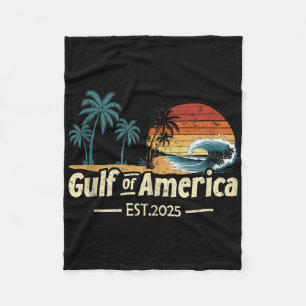 Retro Gulf Of Us America 2025 American Flag Gulf M Fleece Blanket