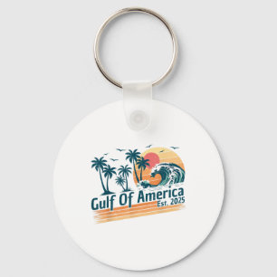 Retro Gulf Of Us America 2025 American Flag Gulf M Keychain