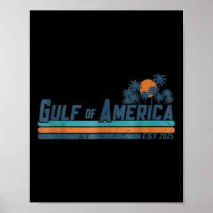 Retro Gulf Of Us America 2025 American Flag Gulf M Poster