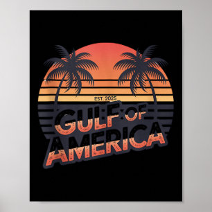 Retro Gulf Of Us America 2025 American Flag Mexico Poster