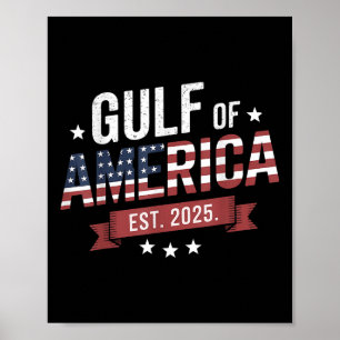 Retro Gulf Of Us America 2025 American Flag Mexico Poster