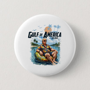 Retro Gulf Of Usa America 2025 American Flag Gulf  2 Inch Round Button