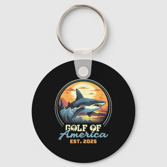 Retro Gulf Of Usa America 2025 American Flag Gulf  Keychain (Front)
