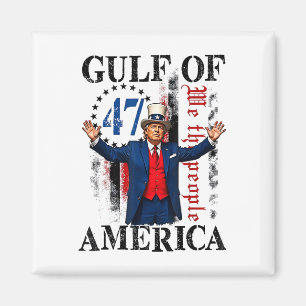 Retro Gulf Of Usa America 2025 American Flag Gulf  Magnet