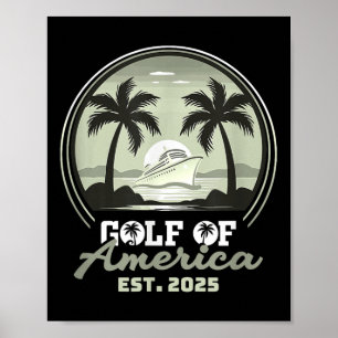 Retro Gulf Of Usa America 2025 American Flag Gulf  Poster