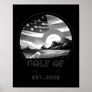 Retro Gulf Of Usa America 2025 American Flag Gulf Poster