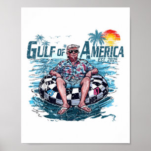 Retro Gulf Of Usa America 2025 American Flag Gulf  Poster