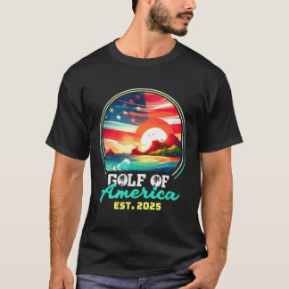 Retro Gulf Of Usa America 2025 American Flag Gulf T-Shirt