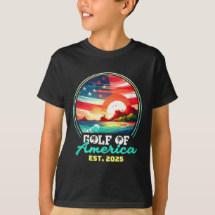 Retro Gulf Of Usa America 2025 American Flag Gulf T-Shirt