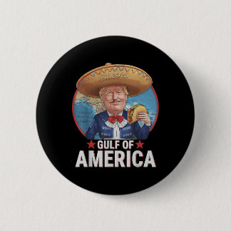 Retro Gulf Of Usa America Est 2025 American Flag 2 Inch Round Button
