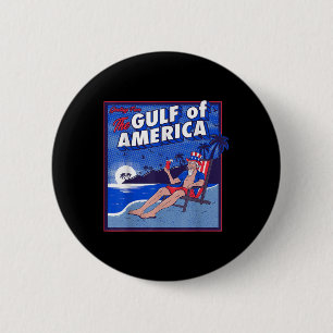 Retro Gulf Of Usa America Est 2025 American Flag 2 Inch Round Button
