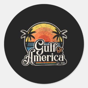 Retro Gulf Of Usa America Est 2025 American Flag Classic Round Sticker