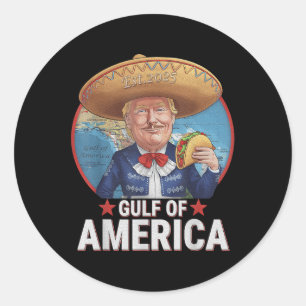Retro Gulf Of Usa America Est 2025 American Flag Classic Round Sticker