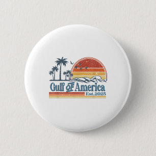 Retro Gulf Of Usa America Est 2025 American Flag G 2 Inch Round Button