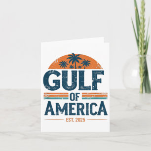 Retro Gulf Of Usa America Est 2025 American Flag G Card