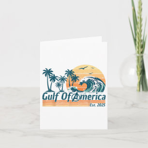 Retro Gulf Of Usa America Est 2025 American Flag G Card