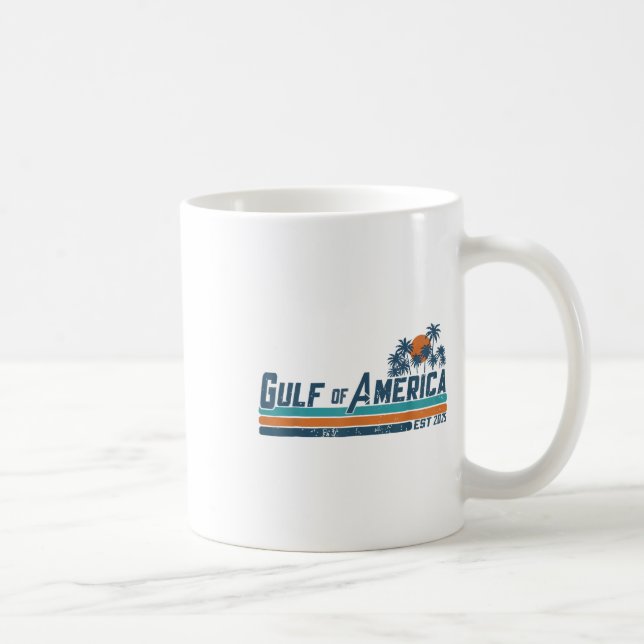 Retro Gulf Of Usa America Est 2025 American Flag G Coffee Mug (Right)