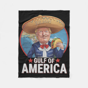Retro Gulf Of Usa America Est 2025 American Flag G Fleece Blanket
