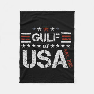 Retro Gulf Of Usa America Est 2025 American Flag G Fleece Blanket