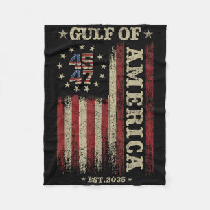 Retro Gulf Of Usa America Est 2025 American Flag G Fleece Blanket