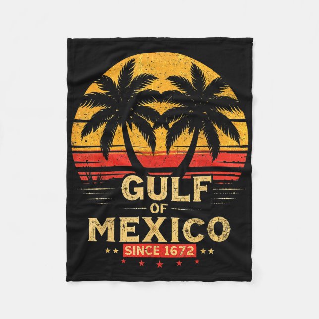 Retro Gulf Of Usa America Est 2025 American Flag G Fleece Blanket (Front)