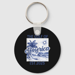 Retro Gulf Of Usa America Est 2025 American Flag G Keychain